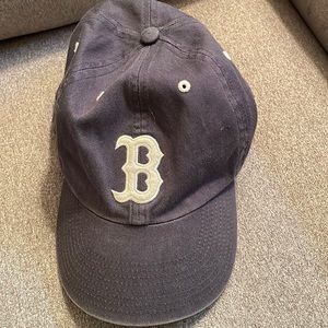 Red Sox blue cap with white B logo and rivets